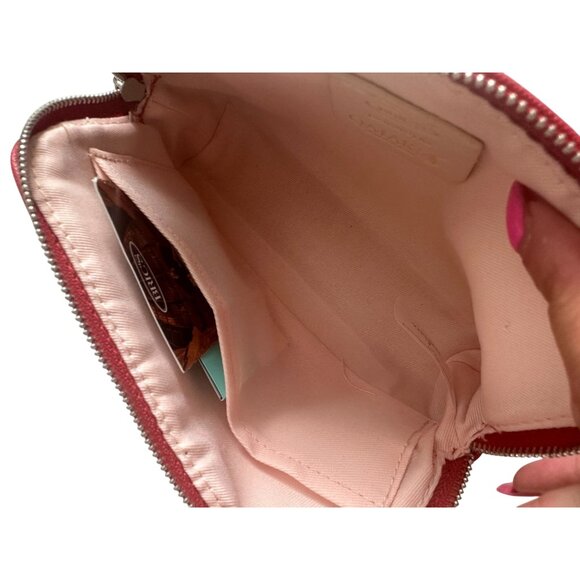 BRICS Red Leather Travel Cosmetic Makeup Toiletry Bag - Picture 8 of 8